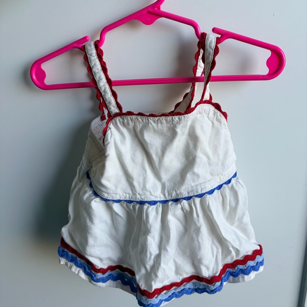 Old navy Kids White and Red Ruffle top
